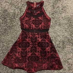 Black Laced Wine Colored Dress